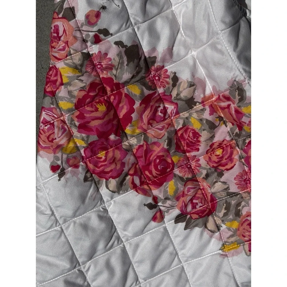 Betsey Johnson Reversible Floral Quilt Blanket - 65